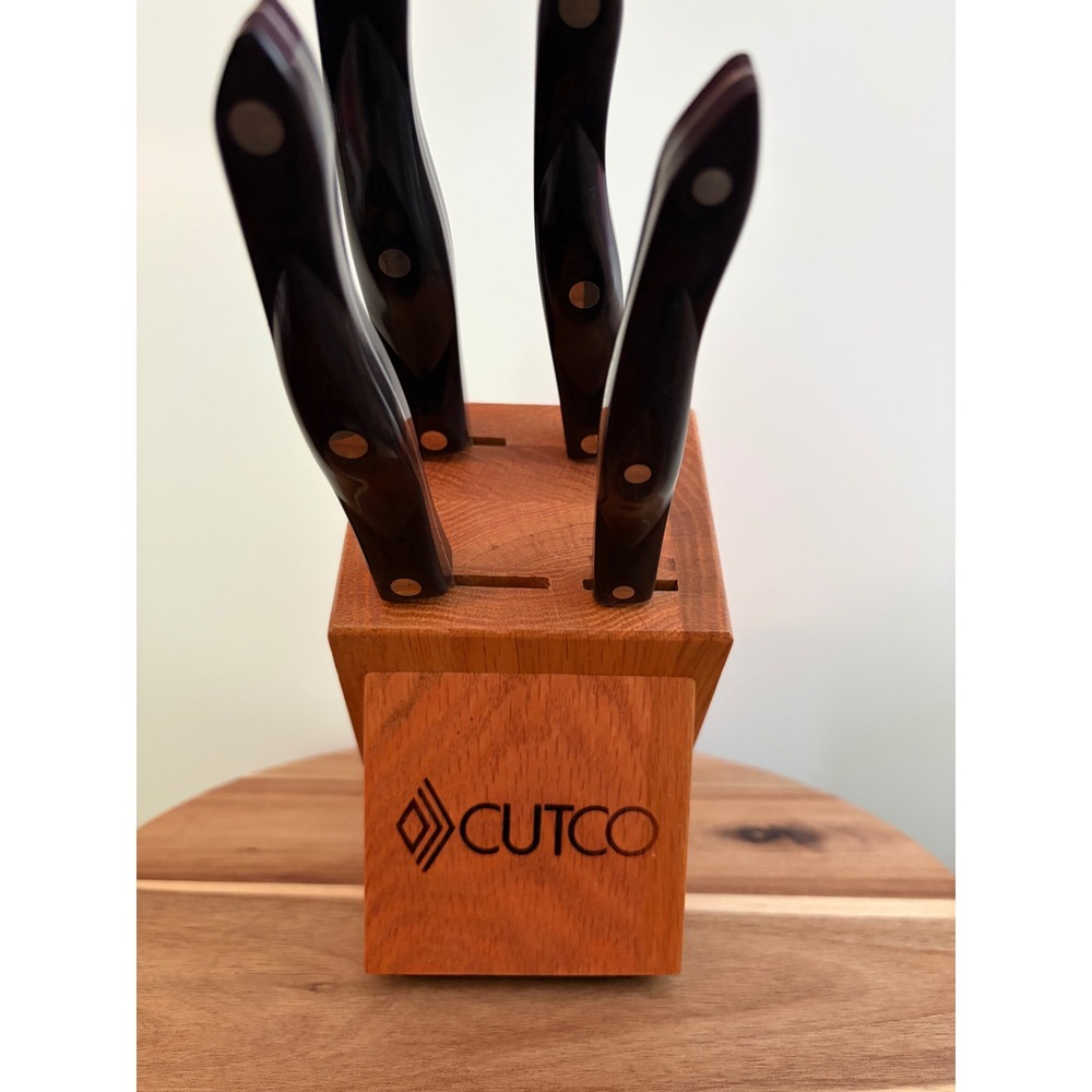 Cutco Black Handle Studio Set with Block Excellent Condition